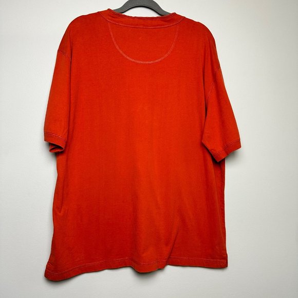 RuffHewn | Orange Pull Over Short Sleeve Shirt w/ Button Neck | Size XL - Picture 4 of 8